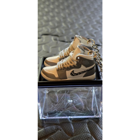 Accessories - Unisex 3D Sneaker Keychain Set Gray White
